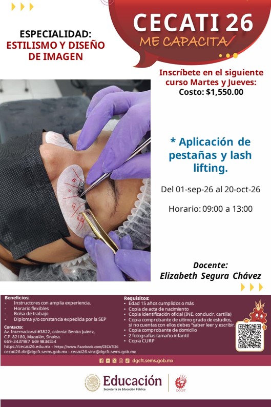 Aplicación de pestañas y lash lifting.