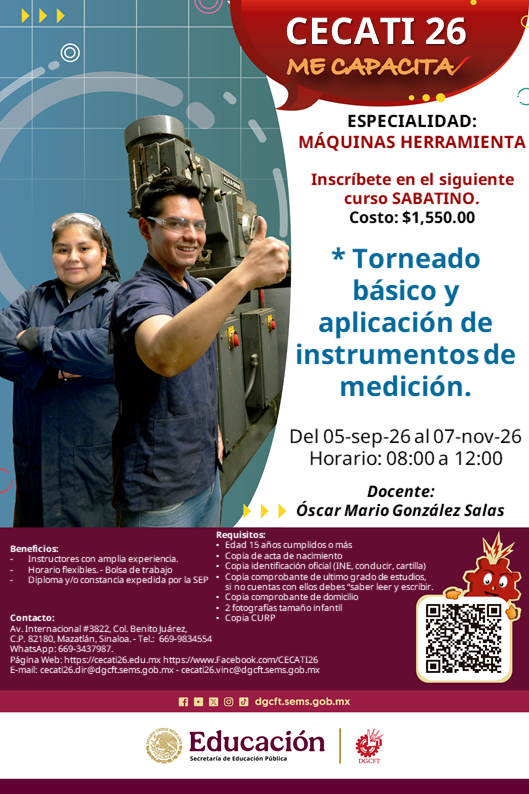 Torneado básico y aplicación de instrumentos de medición.